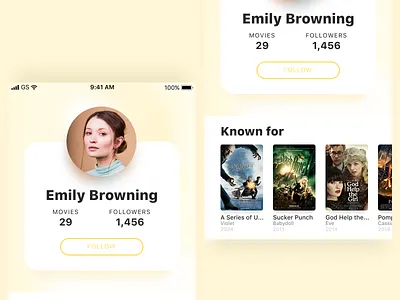 DailyUI #006 Profile Screen dailyui movies profile screen
