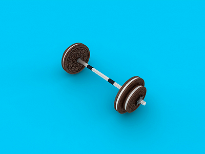 work hard, eat hard 3dsmax blue branding cinema4d cookie design modeling oreo rendering