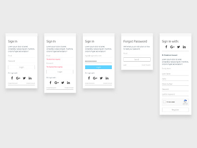 Login Ui Process Concpet login mobile social login ui