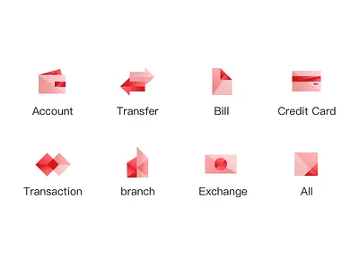 Finance Icon bank bochk finance geometry gradient icon ui