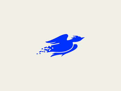 Whoa! Digi-bird? YES. bird blue digital icon logo mark modern phoenix symbol