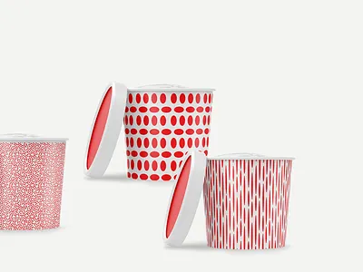 Ice Cream Packaging artisan branding food frozen yogurt gelato packaging pattern playful red sorbet