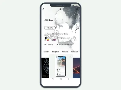 Instagram UI Concept dribbble feed gallery gradient instagram ios iphone x minimal motion profile social ui