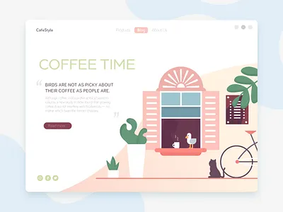 CafeStyle business cafe coffee concept cup design flat illustration startup vector web