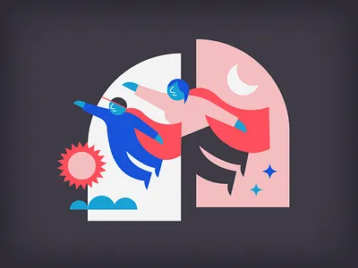 Up Up n' Away app cape chat children grandparent illustration window