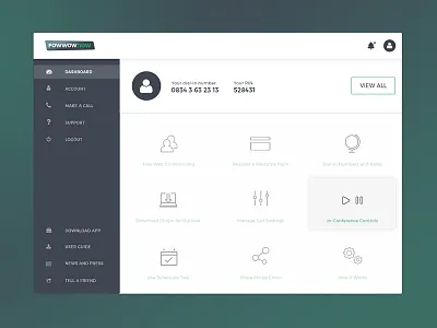 Powwownow Dashboard dashboard design interface ui ux