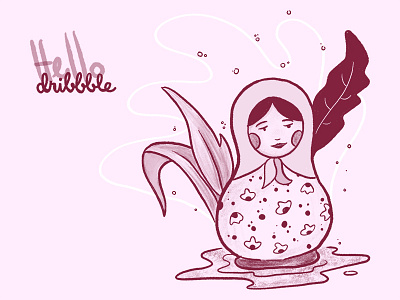 First shot! :) dribbbles garden hello illustration ipad pro matryoshka