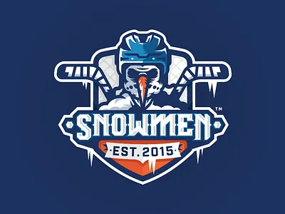 SNOWMEN_logo design blue design hockey ice illustration logo snowman sport team vector