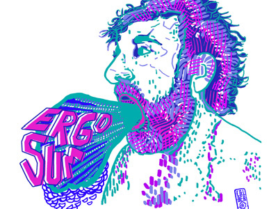 ergosum colour concept editorial fanzine graphic marker pen portrait sketchbook typo