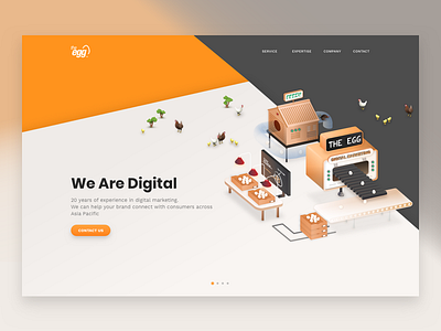 Egg Factory chicken digital factory isometrics sem seo ui ux