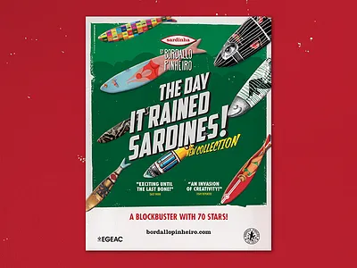 Bordallo Pinheiro Magazine ad ad bordallo pinheiro ceramics illustration magazine movie poster sardines typography