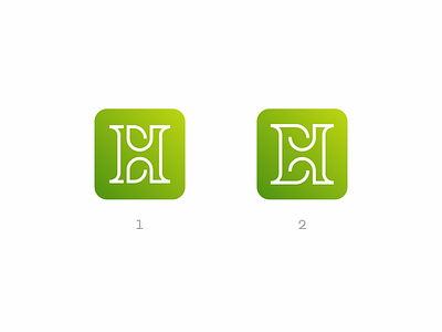 BH monogram esense gradient green logo logotype mark monogram symbol