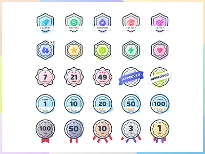 Badge badge design flat icon illustration medal ui