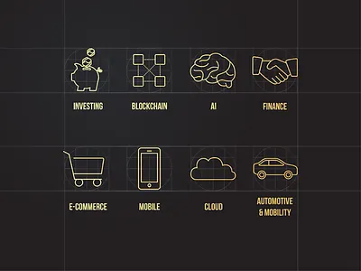Icons for Devtailor automotive blockchain cloud e commerce finance gold texture guide icon icon design icon pack icons tech