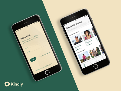 Kindly - Find Care colour design freelance product redesign typography ui ux
