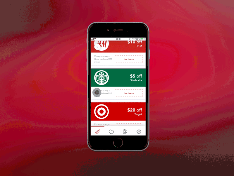 Coupons App - Redeem Discount Animation app apple coupons discount ios