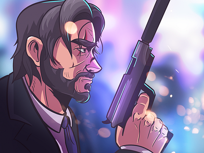 John Wick action cartoon colors draw illustration john wick