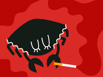 "Mr. Krabs? I haven't heard that name in years..." cigarette crab design funny illo illustration lol meme