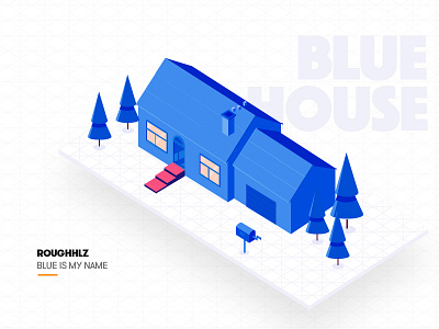 Blue House 2.5d blue home house illustrator