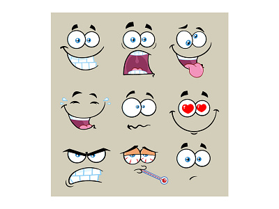 Funny Face 2 cartoon character emoji emoticon face funny joke mascot smiley