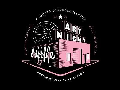 Augusta Dribbble Meetup V2 design illustration meetup