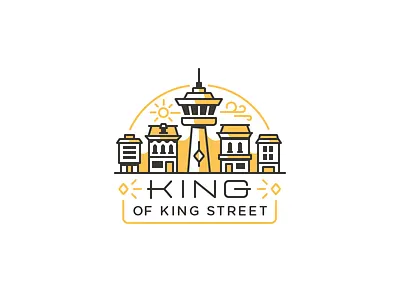 King of King Street badge branding cn tower logo toronto