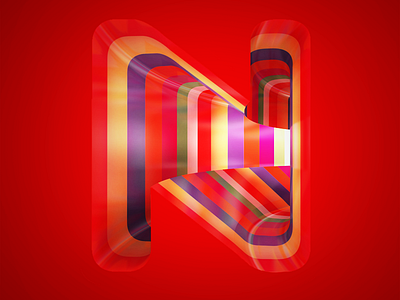 N 36 days of type 3d render c4d cinema4d letter type