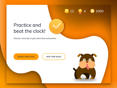 Start Practice Screen dog education energy friendly ipad kids learning app mascot test warm