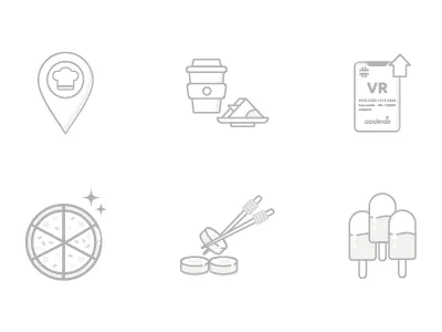 Hmmm, delicious! food icon icon set outline pizza vector