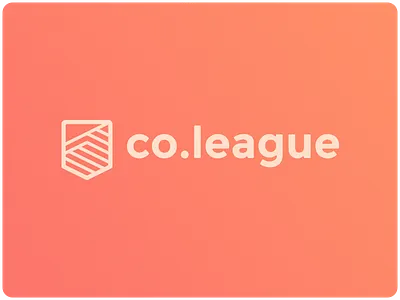 co.league cooperations friendship gradient help league logo shield symbol warm