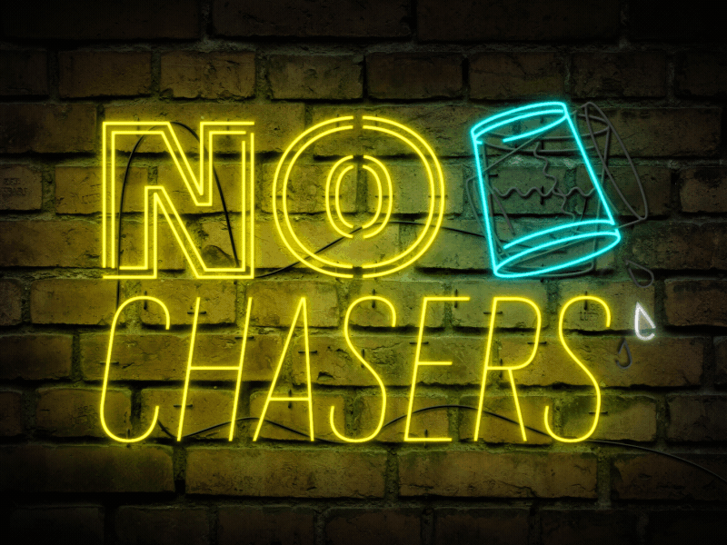 No Chasers brick design lighting lights neon neon sign typography