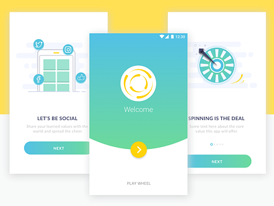 On boarding is the key! illustrations material design mobile app design onboarding ui challenge ui design