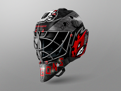 Dragons Hockey Goalie Mask goalie mask hockey inline hockey mascot roller hockey sports branding