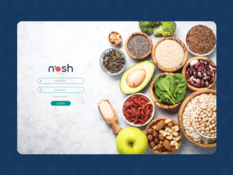 Nosh Care design healthcare ipad login ui ux