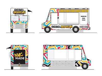 Rebel Brooklyn Food Truck black brooklyn design food graffiti new york pattern rebel rendering truck yellow