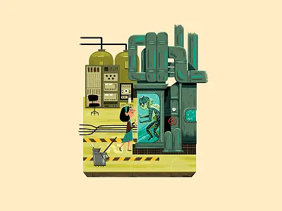 Tiny Government Facility andrew kolb guillermo del toro illustration kolbisneat miniature the shape of water