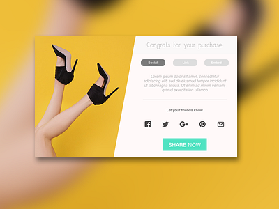 Daily UI Challenge #010 - Social Share boost checkout ecommerce purchase share sharing social