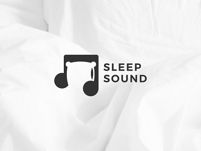 Sleep Sound bed creative design logo negative sleep smart sound space