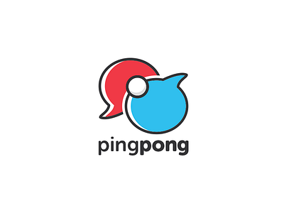 39/50 Ping Pong app blue dailylogochallenge design logo message messaging messenger pingpong red tabletennis