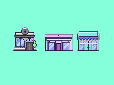 Monoline Shop Fronts icon line monoline shop shop front shopfront
