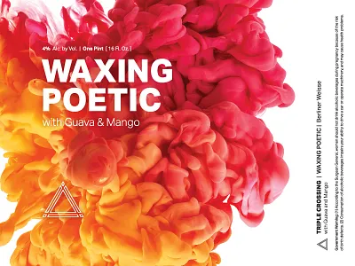 Waxing Poetic Berliner Weisse | Guava & Mango ⟁ Triple Crossing beer beer label brewery can craft beer packaging triple crossing