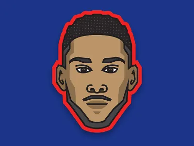 NBA Emoji Series - Ben Simmons 76ers basketball blue caricature emoji icon illustration nba pennsylvania red simmons sixers