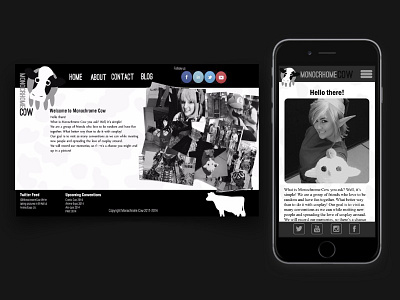 Monochrome Cow design ui ux web design