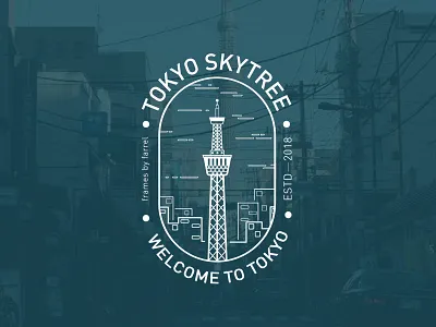 Tokyo Skytree | Welcome to Tokyo badge branding exploration flat icon line art line illustration logo design