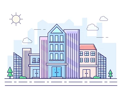 建筑插画 插画；建筑；