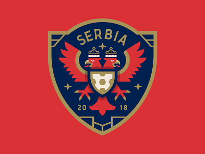 Serbia badge crest cup eagle football illustration logo serbia shield soccer sports world