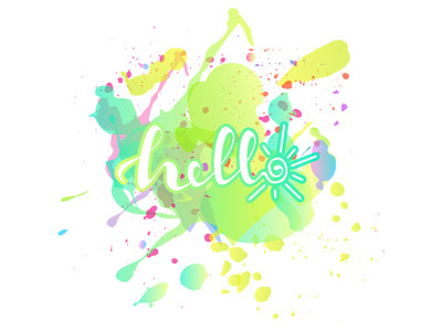 Lettering Hello on a splush of paint color lettering paint print splush summer sun