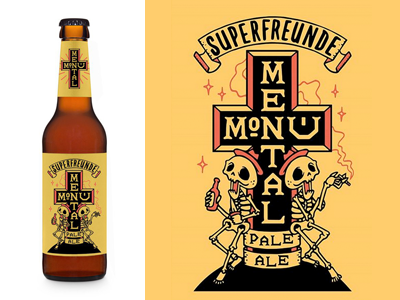 monumental pale ale beer brand drawing illustration label pale ale sketch skulls superfreunde