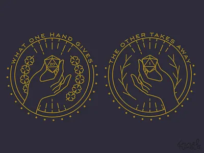 Luck of the dice dice dnd dungeons and dragons monoline tabletop