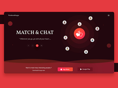 Dating App - Web Page dating partner ui ux webite website banner